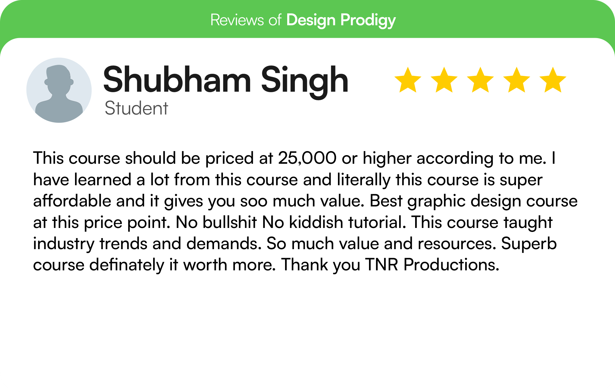 Shubham Sharma Review